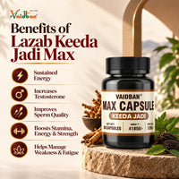 Lazab Keeda Jadi Max Capsule – Premium Ayurvedic Formula for Stamina, Vitality & Men's Wellness thumbnail 3