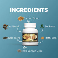 Vaidban Kala Jamun Gond-DS Capsules - Double Strength Formula to Control Diabetes & Blood Sugar Levels thumbnail 3