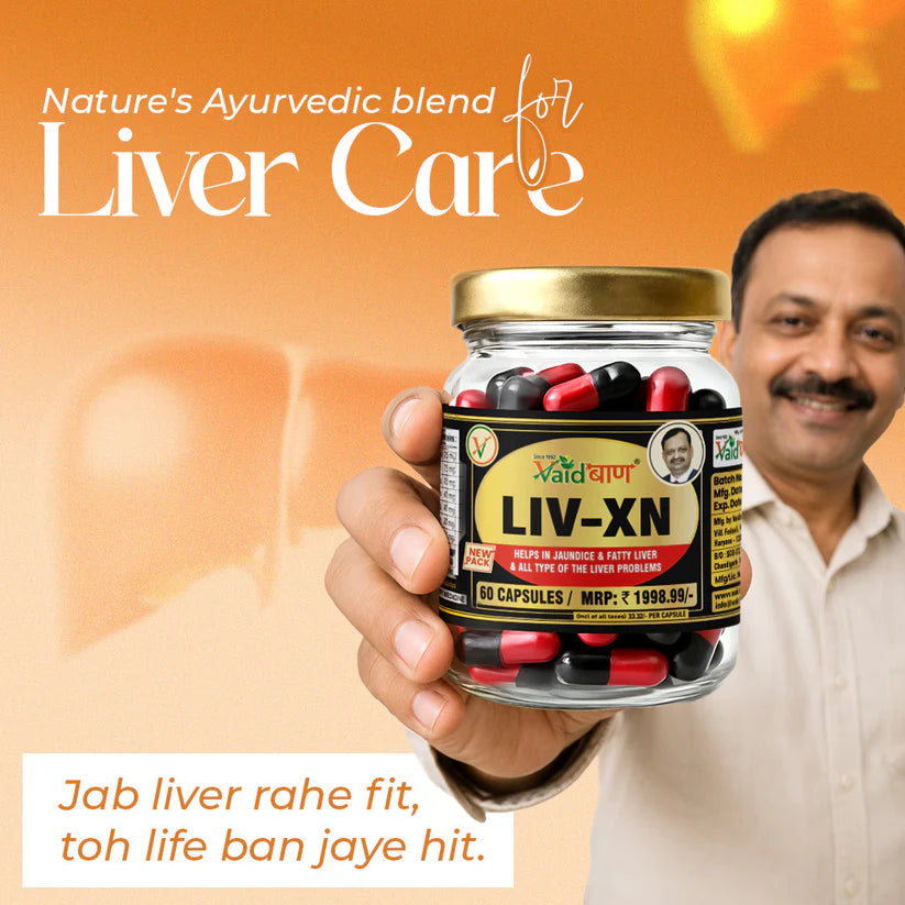 Vaidban LIV-XN Capsules - Reverses Fatty Liver, Supports Digestion & Promotes Liver Health (60 Capsules)