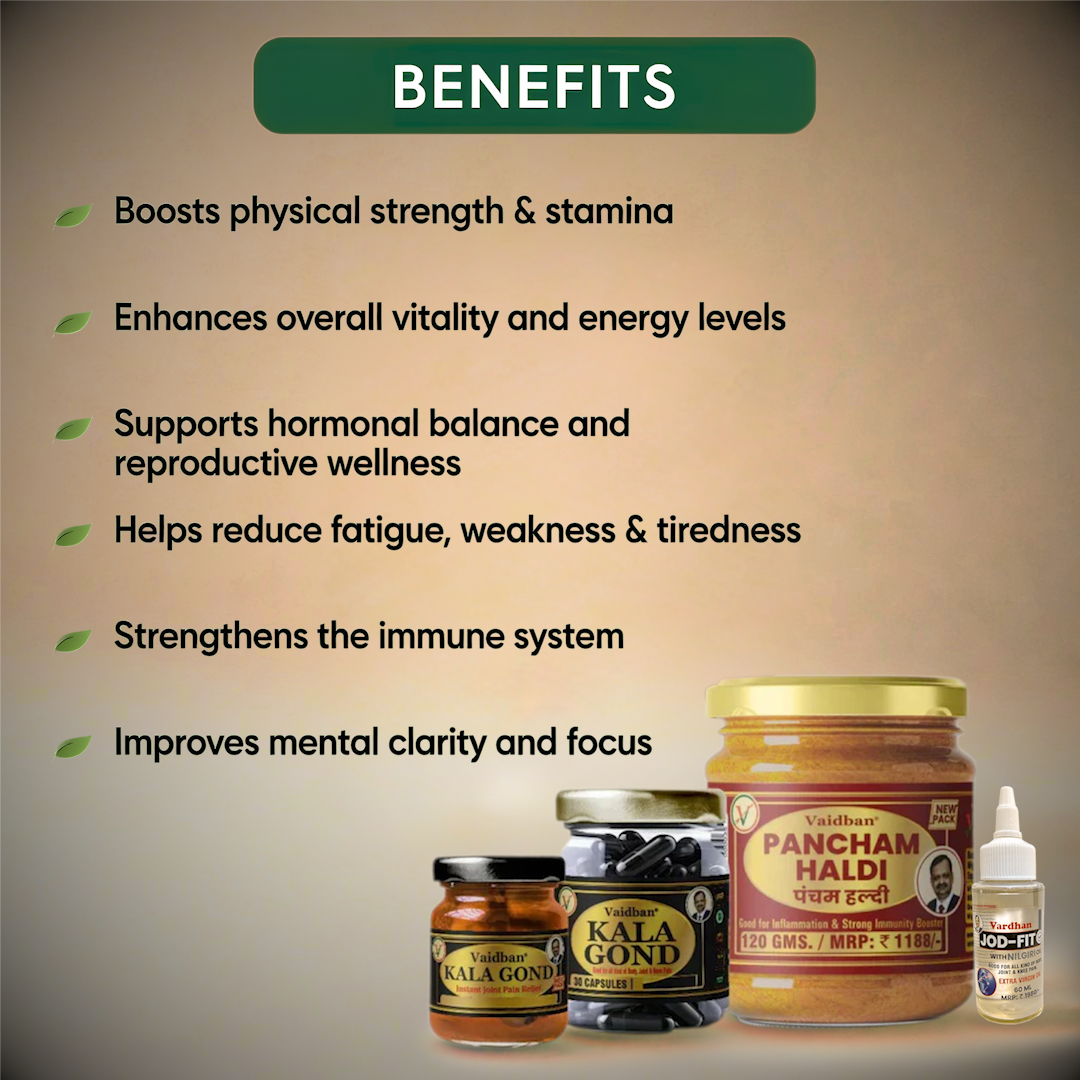 Vaidban Basic Joint Pain Relief Combo – Ayurvedic Pain Relief Treatment for Joint Pain, Knee Pain, Back & Shoulder Pain