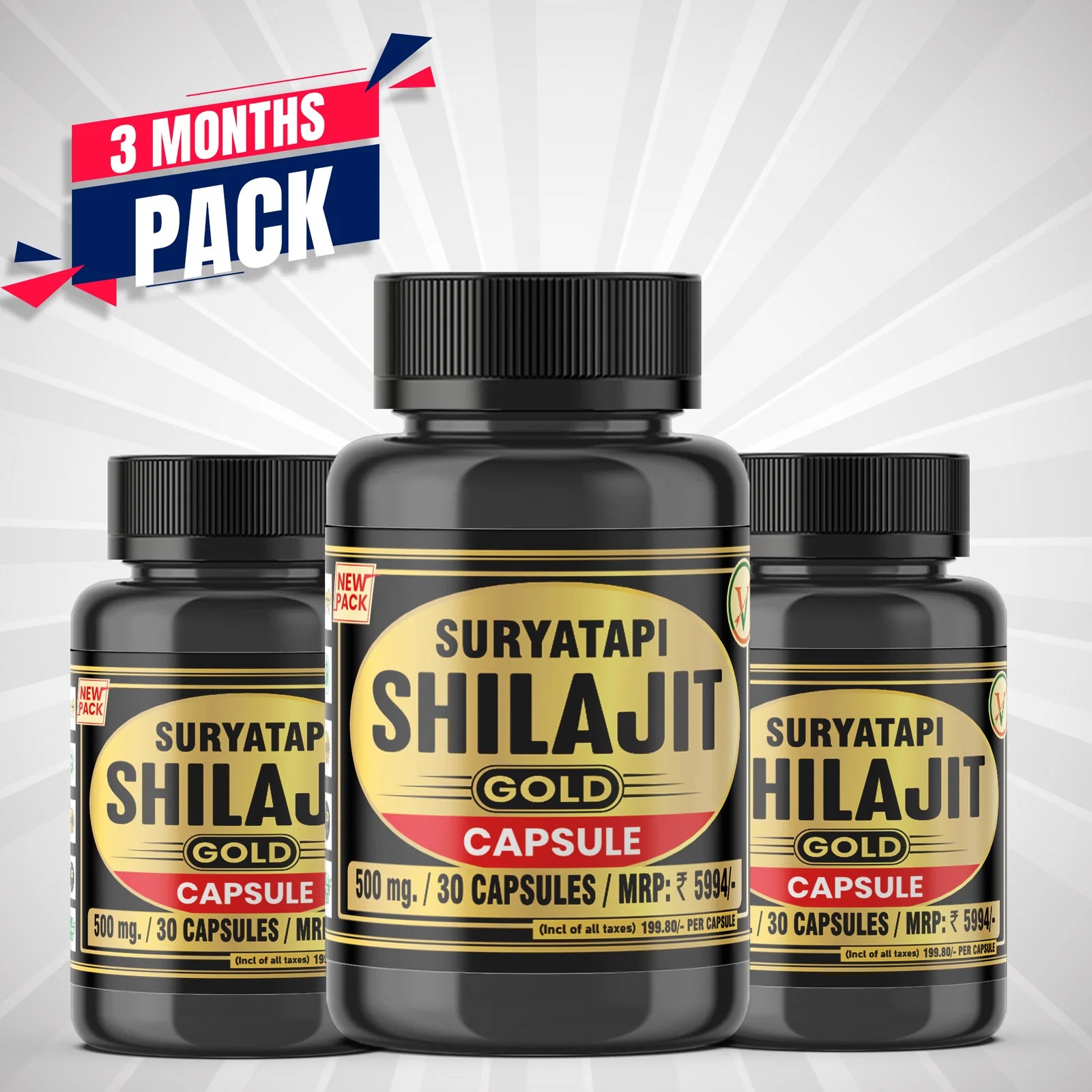 Vaidban Suryatapi Shilajit Gold - 100% Ayurvedic | for Strength, Stamina and Power