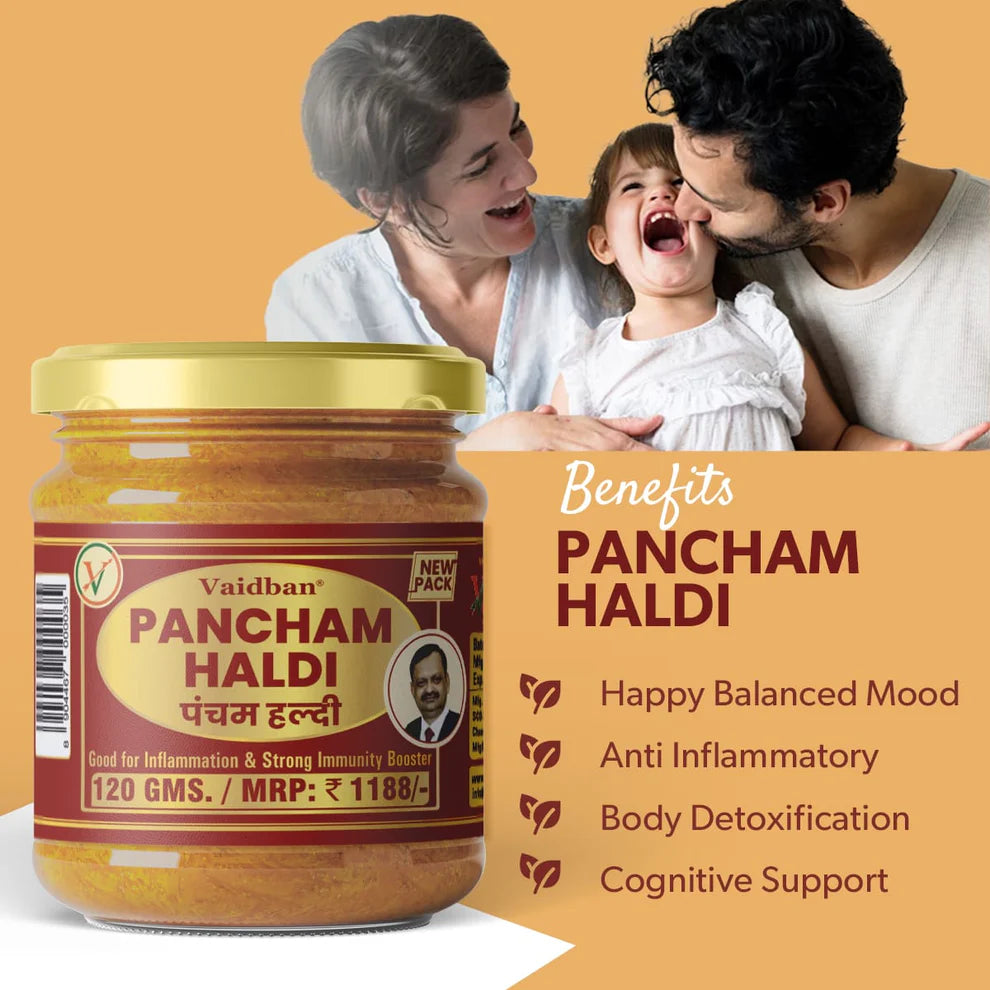 Vaidban Pancham Haldi – Premium Ayurvedic Turmeric Blend for Immunity, Full-body Detox & Joint Pain Relief