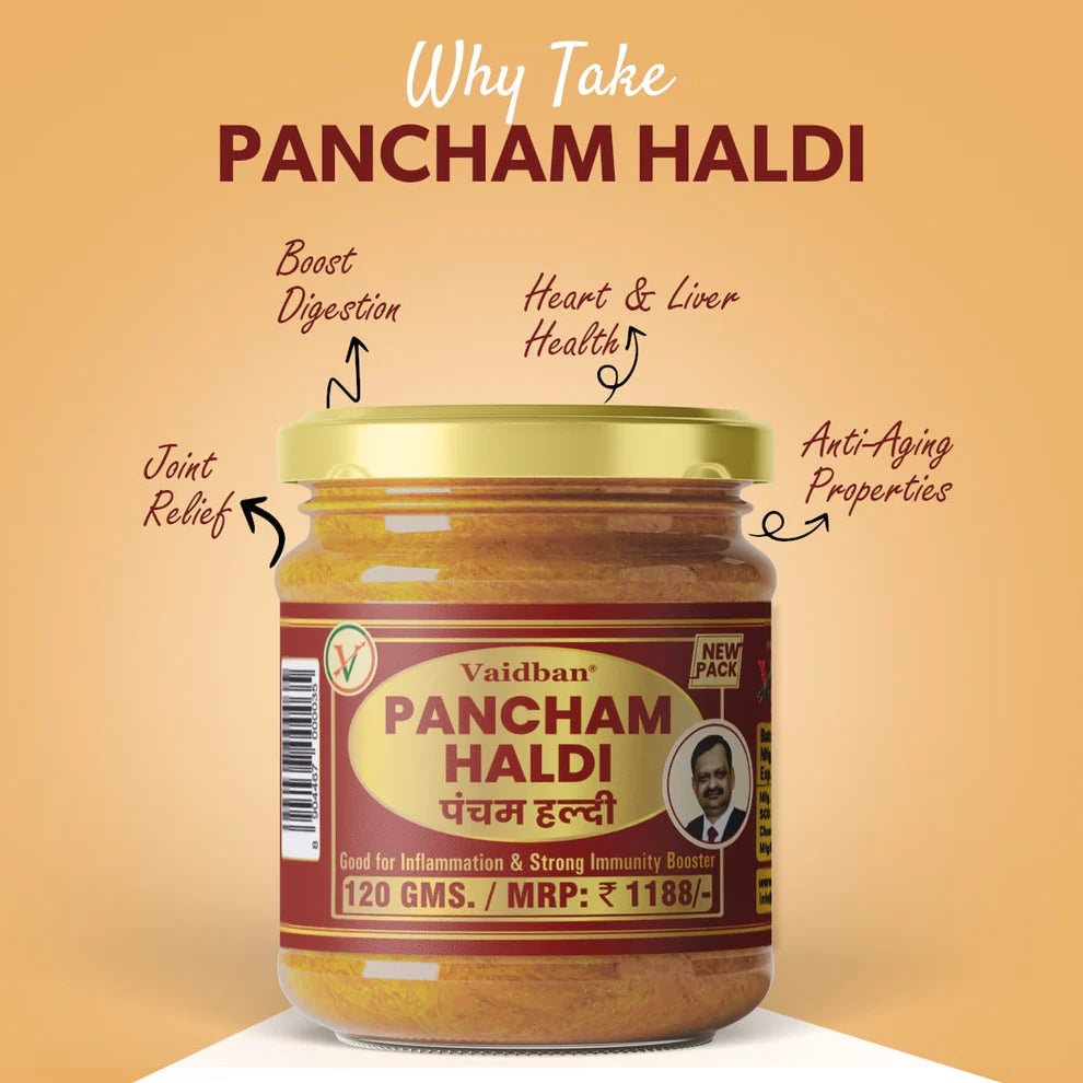 Vaidban Pancham Haldi – Premium Ayurvedic Turmeric Blend for Immunity, Full-body Detox & Joint Pain Relief