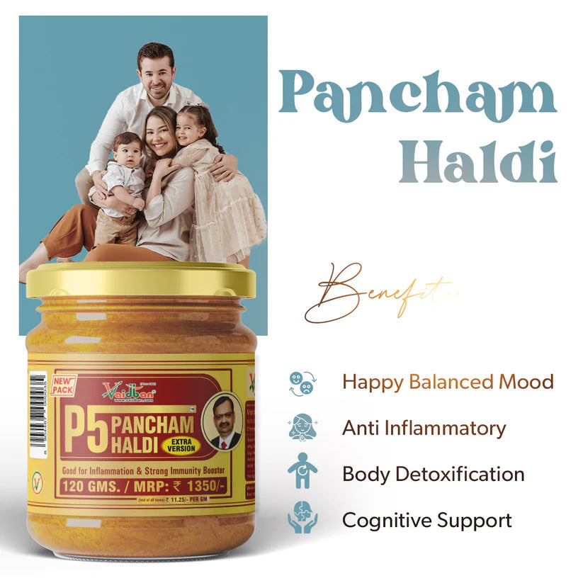 Vaidban Pancham Haldi – Premium Ayurvedic Turmeric Blend for Immunity, Full-body Detox & Joint Pain Relief