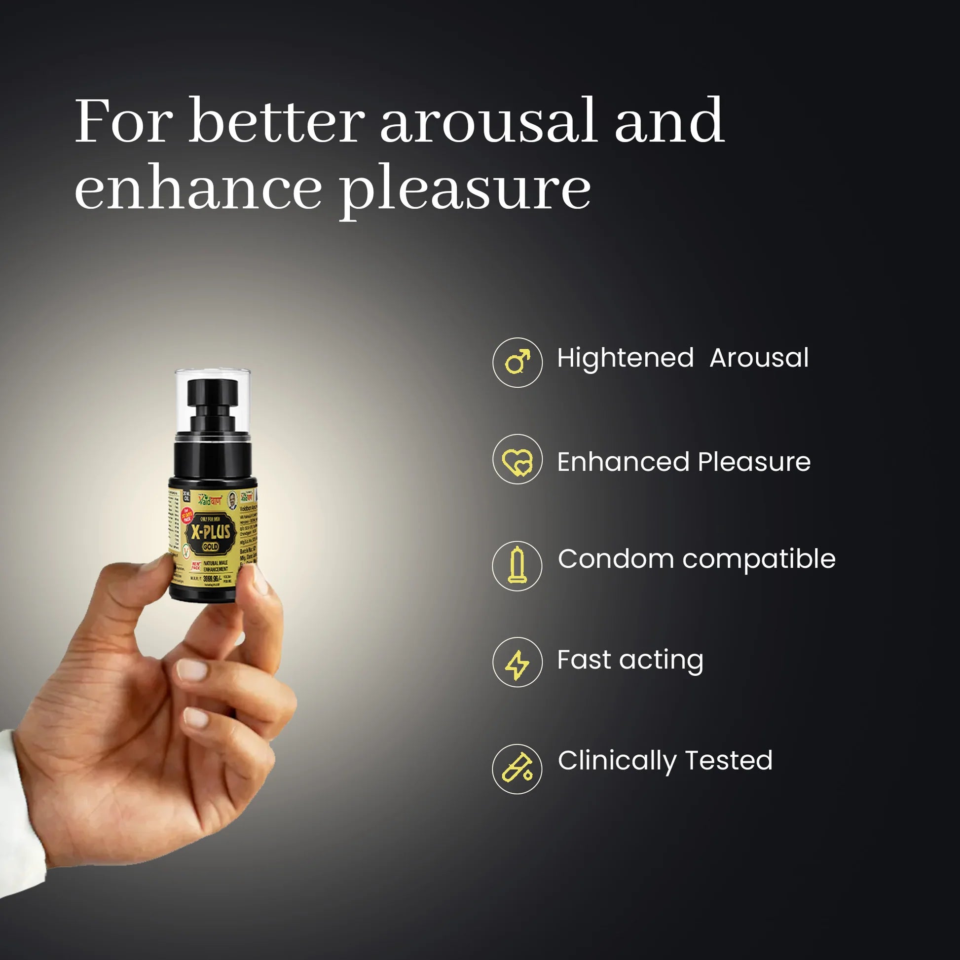 Vaidban X-Plus Gold Oil - Ayurvedic Massage Oil for Men's Stamina & Vitality