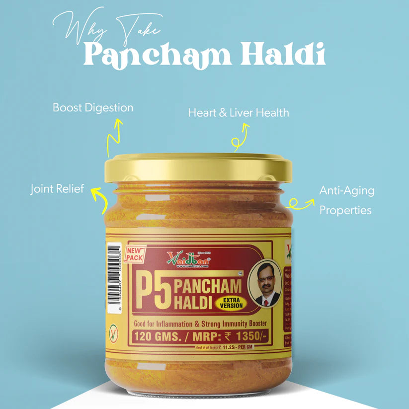 Vaidban Pancham Haldi – Premium Ayurvedic Turmeric Blend for Immunity, Full-body Detox & Joint Pain Relief