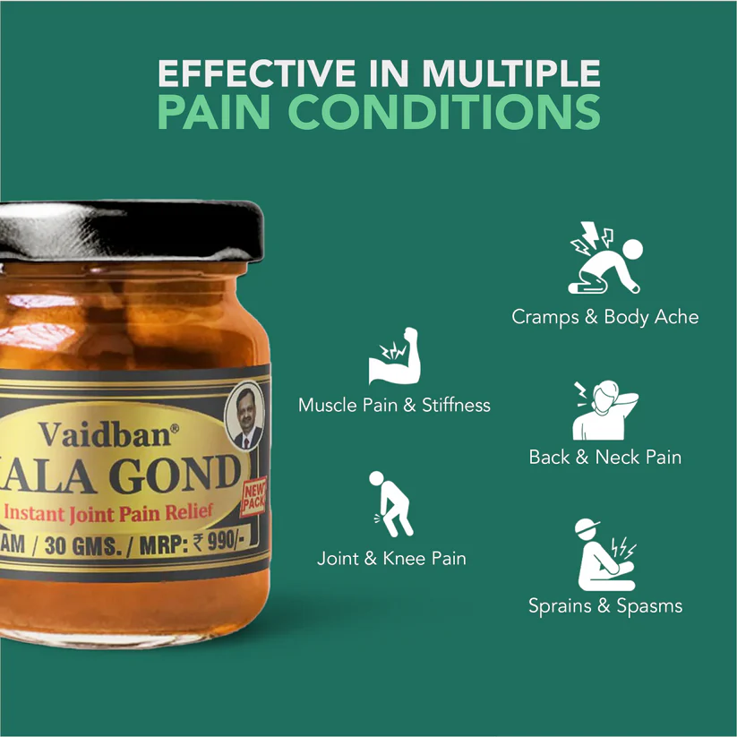 Vaidban Kala Gond Cream – Pain Relief Cream for Joint Pain, Knee Pain, Back & Shoulder Pain