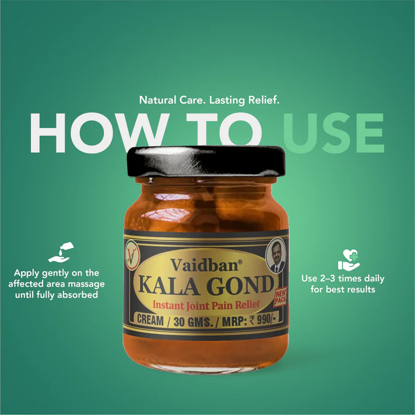 Vaidban Kala Gond Cream – Pain Relief Cream for Joint Pain, Knee Pain, Back & Shoulder Pain