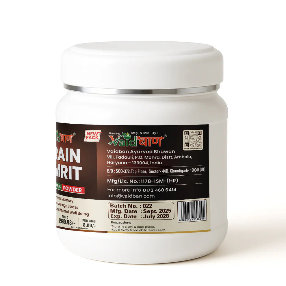 Vaidban Brain Amrit – Natural Brain Supplement for Focus, ADHD Support & Memory