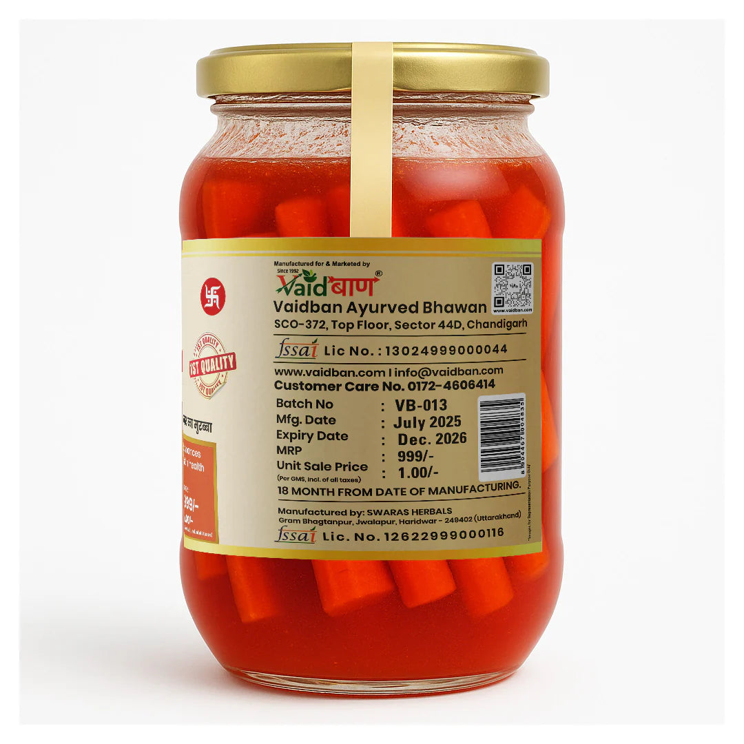 Vaidban Carrot Murabba – Rich Source of Vitamin A for Eye & Skin Health
