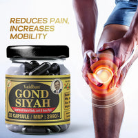Vaidban Gond Siyah Capsules – Ayurvedic Pain Relief Capsules for Joint Pain, Knee Pain, Back & Shoulder Pain (500 mg) thumbnail 2
