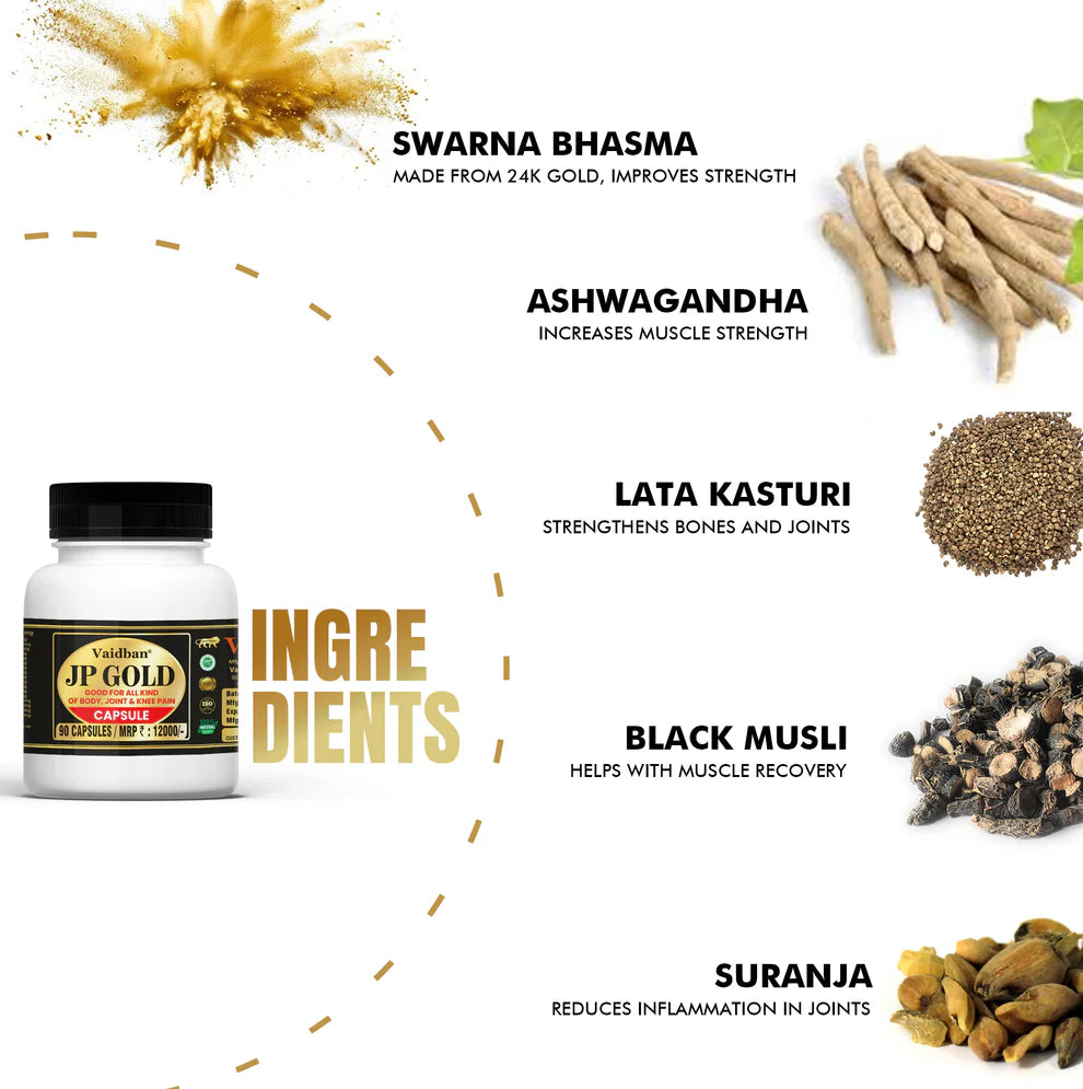 Vaidban JP Amrit Gold Capsule Best & Effective Ayurvedic Medicine for Joint Pain and Knee Pain