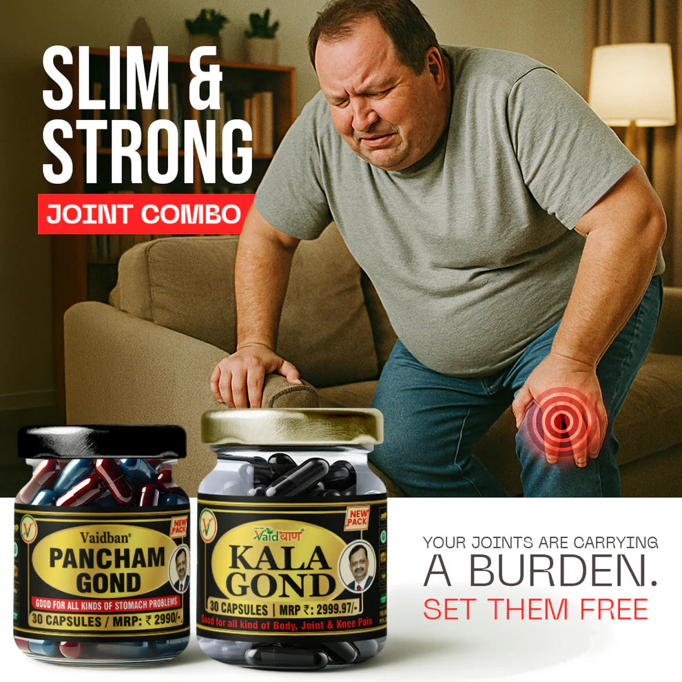 Vaidban Complete Joint Care Combo – Kala Gond + Pancham Gond for Joint Health & Mobility