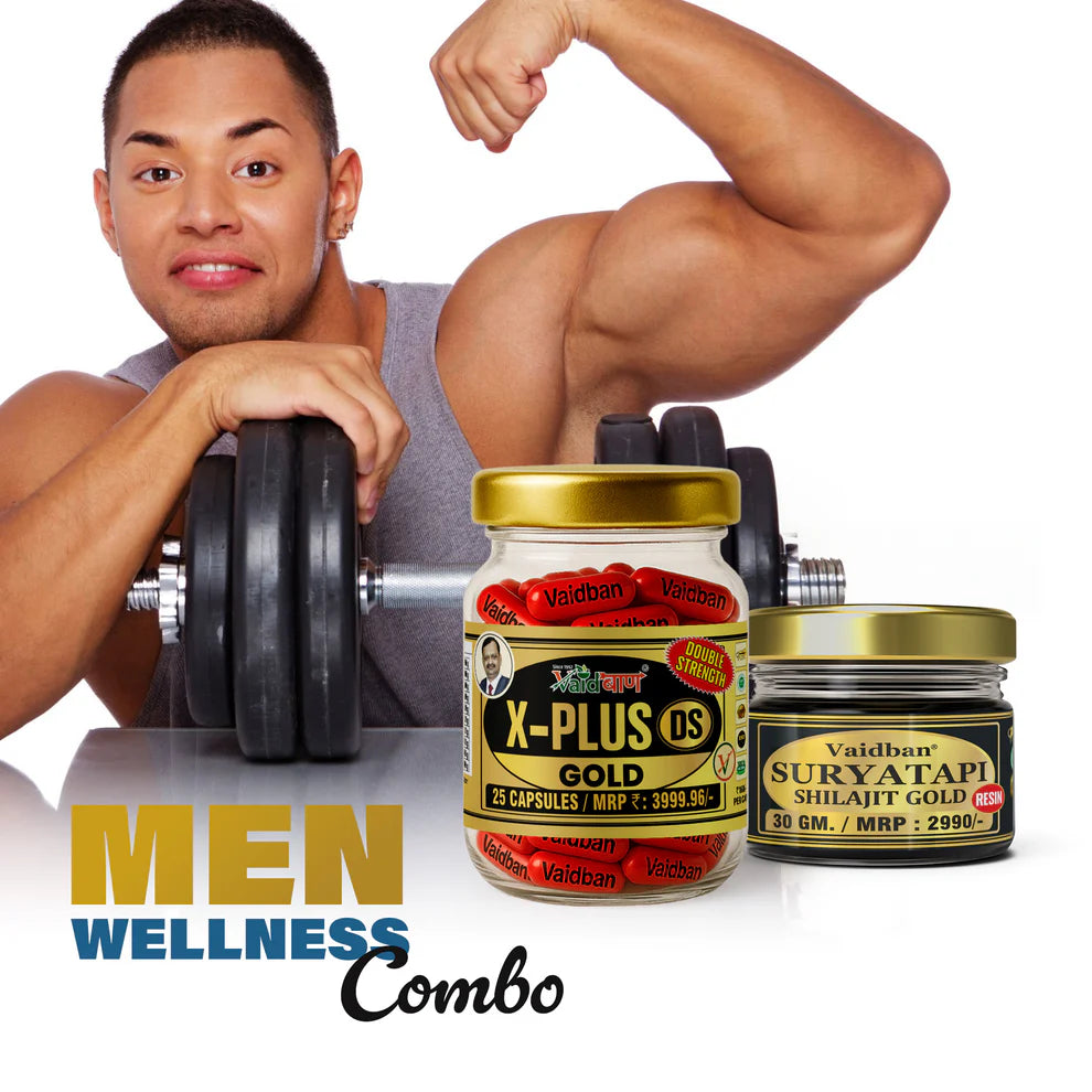 X - Plus Gold Capsule + Suryatapi Shilajit Gold Resin - Men Wellness Combo