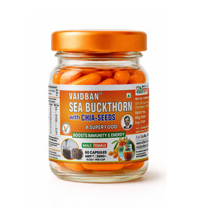 Vaidban Sea Buckthorn with Chia Seeds - Immunity & Energy Booster (60 Capsules)