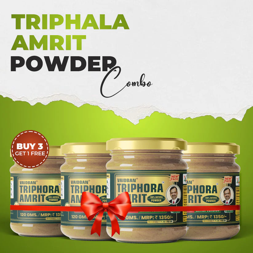 Vaidban Triphala Amrit – Fine Powder (Churna) of Harad, Baheda & Amla for Digestion, Detox & Gut Health