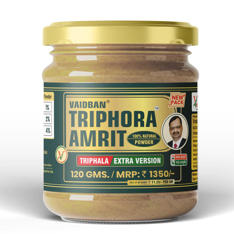 Vaidban Triphala Amrit – Fine Powder (Churna) of Harad, Baheda & Amla for Digestion, Detox & Gut Health