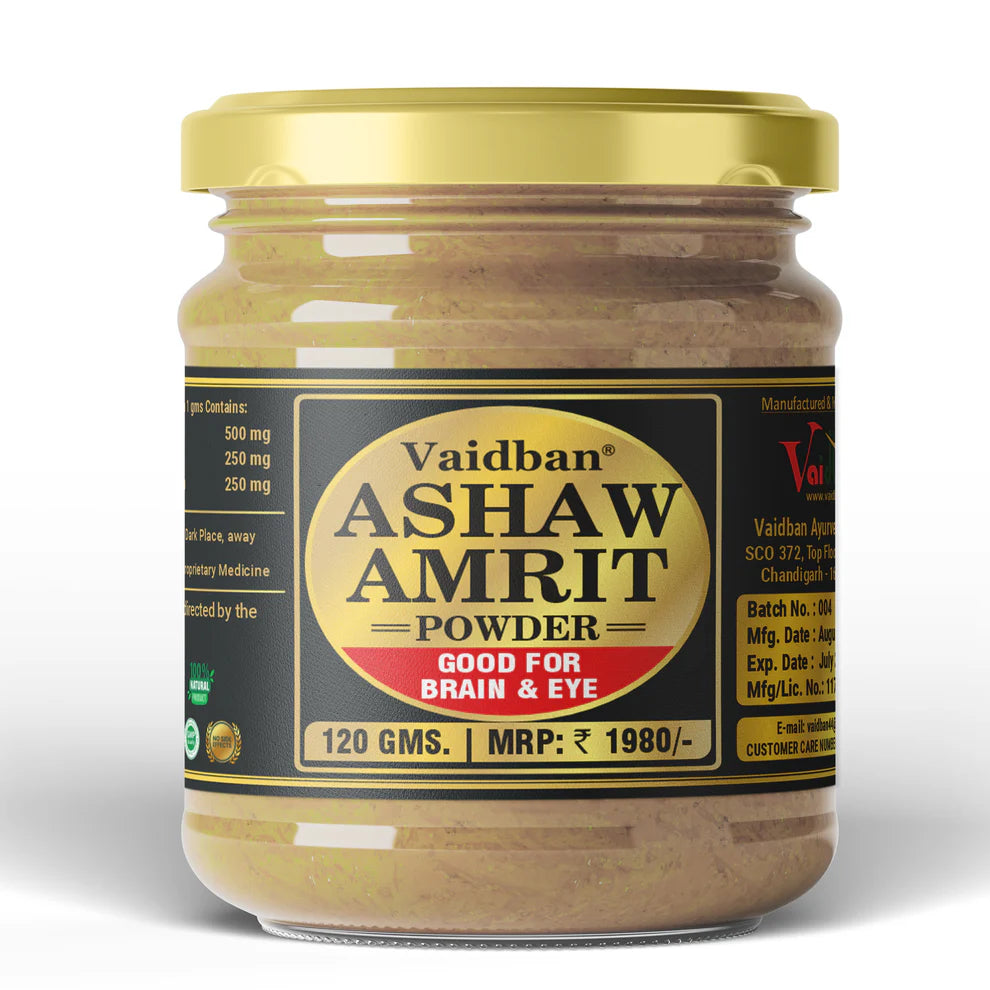 Vaidban Ashaw Amrit Powder – Ayurvedic Support for Focus, Memory & Mental Wellness