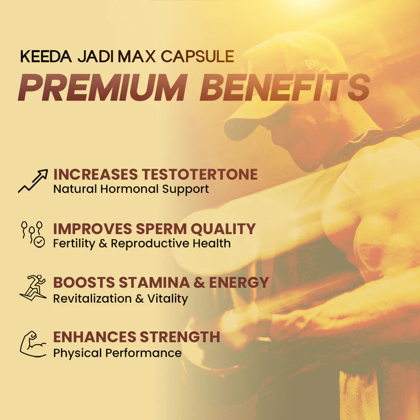 Lazab Keeda Jadi Max Capsule – Premium Ayurvedic Formula for Stamina, Vitality & Men's Wellness