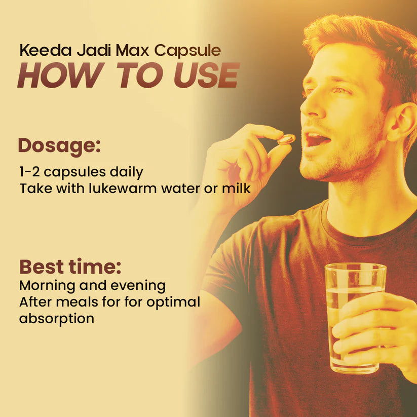 Lazab Keeda Jadi Max Capsule – Premium Ayurvedic Formula for Stamina, Vitality & Men's Wellness
