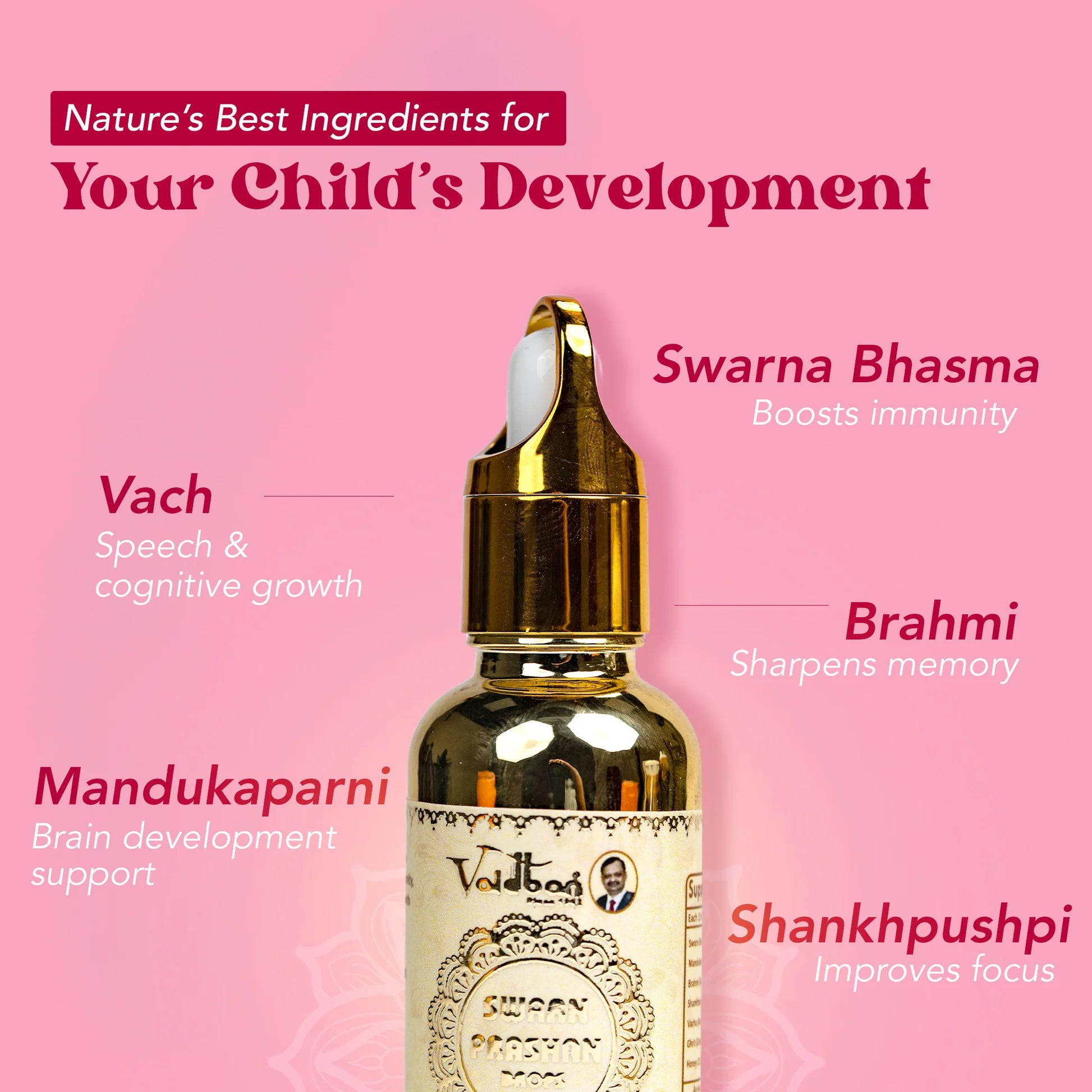 Vaidban Swarn Prash Drops – Ayurvedic Gold Drops for Immunity, Brain & Growth | 15ml