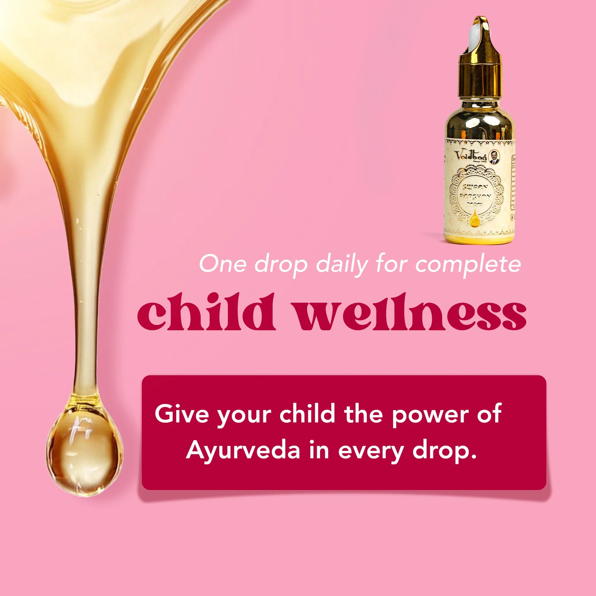 Vaidban Swarn Prash Drops – Ayurvedic Gold Drops for Immunity, Brain & Growth | 15ml