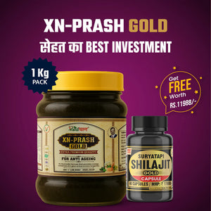 Vaidban XN-Prash Gold – Extra Premium Chyawanprash with Pure Gold Leaf for Anti-Ageing Excellence